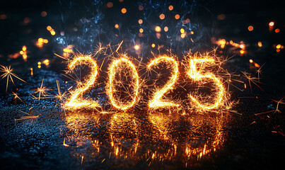 Happy New Year 2025! Christmas and newyear background
