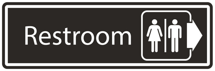 Restroom directional sign