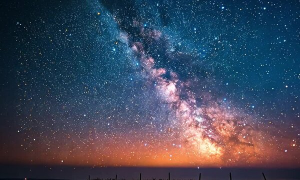 A night sky filled with stars of the Milky Way galaxy footage.