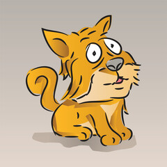 Cute Cartoon Cat Vector Illustration