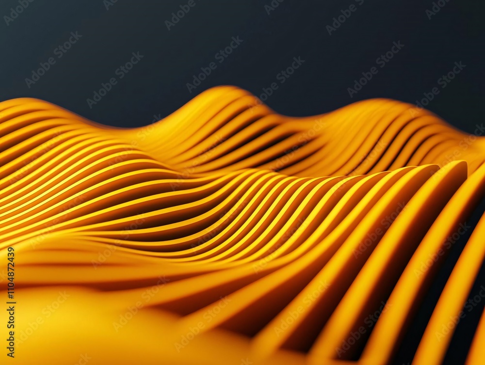 Poster vibrant orange waves create a stunning visual effect, showcasing depth and texture in abstract desig