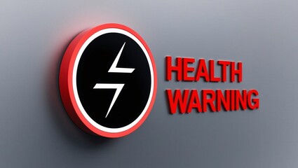 A striking health warning symbol featuring a black and red design that conveys urgency and caution.