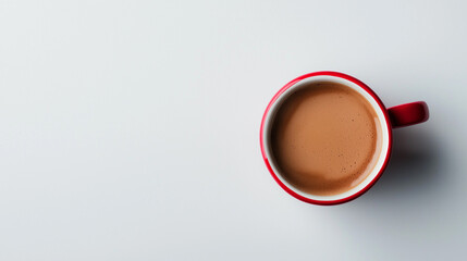 Minimalist Coffee Design with Red Cup and Clean Layout