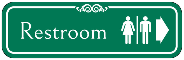 Restroom directional sign