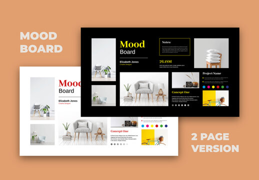 Easy Moodboard Layout With Dark and Light Accents