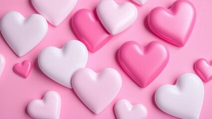 Fototapeta premium Enchanting Pink Hearts Background: Perfect for Valentine's Day, Love Themed Designs, and Romantic Decorations