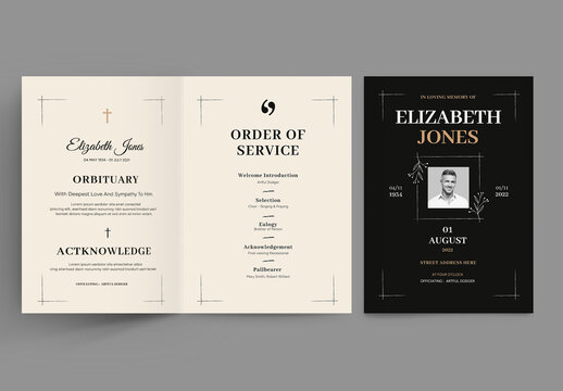 Elegant Funeral Invitation Card