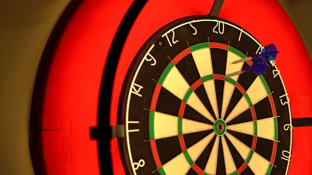 Three darts are thrown onto the dartboard. The first dart hit 1, the second hit tripple 20 and the third hit 5.
Score 66 points