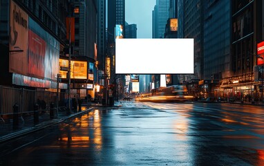 Obraz premium Times Square at Night: A Blank Billboard in the Heart of NYC's Vibrant Streetscape
