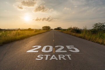 Happy new year, 2025 symbolizes the start of the new year. The letter start new year 2025 on the...