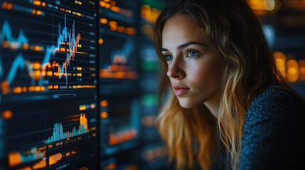 Investor Analyzing Stock Data with Charts
