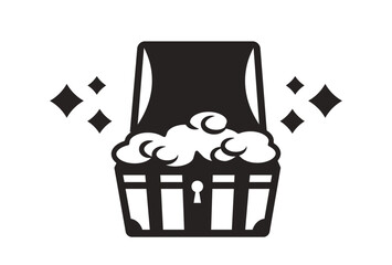 宝箱と財宝のシンプルアイコン