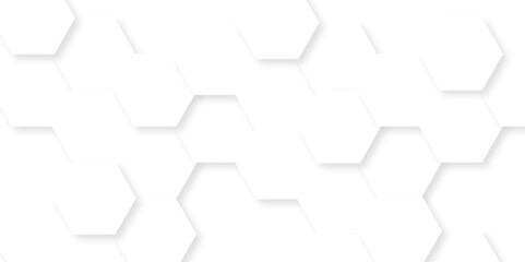 Fototapeta premium Abstract technology geometric white hexagons design. vector square hexagon polygonal pattern background. seamless bright white abstract honeycomb web background.