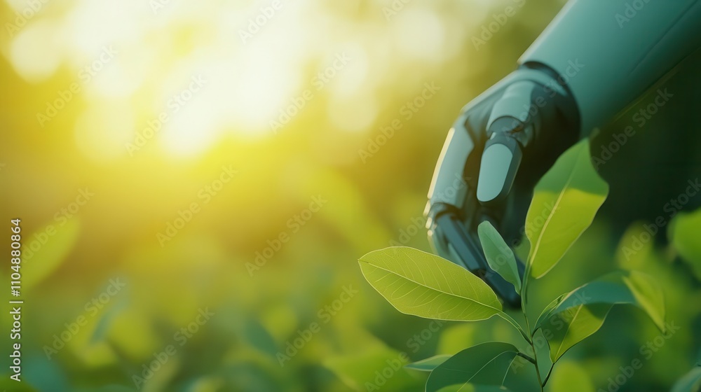 Poster image depicting the integration of ai in eco-friendly farming practices.