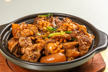 Abalone baked pork knuckle close-up