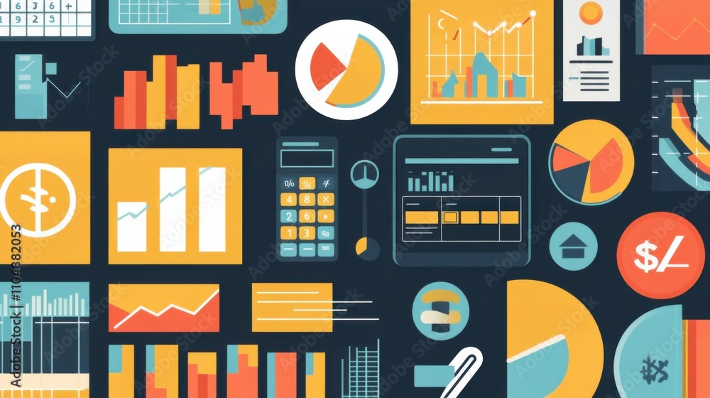 Aufkleber colorful data visualization and analytical graphics background design