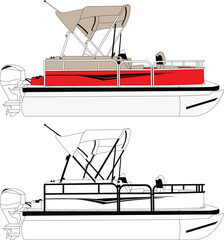 pontoon boat vector, pontoon boat, pontoon boat logo, pontoon vector images, line art illustrations, graphic art pontoon boat download, best pontoon boat © Best Design