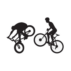 Fototapeta premium Bicycle jumping illustration icon vector