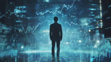 Business Professional Analyzing Data Trends in Digital Environment