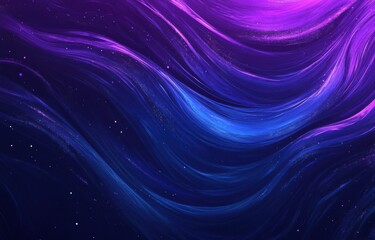 Abstract Waves of Colorful Light with Flowing Patterns and Glimmers of Stars in a Deep Night Sky Inspired Background Design for Creative Projects