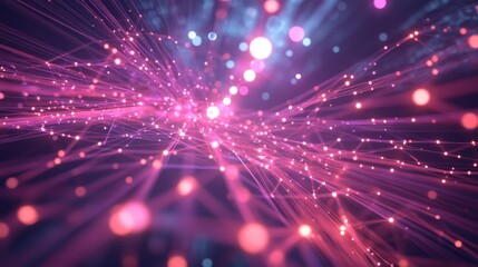 Obraz premium Vibrant Abstract Background of Light Particles and Colorful Rays