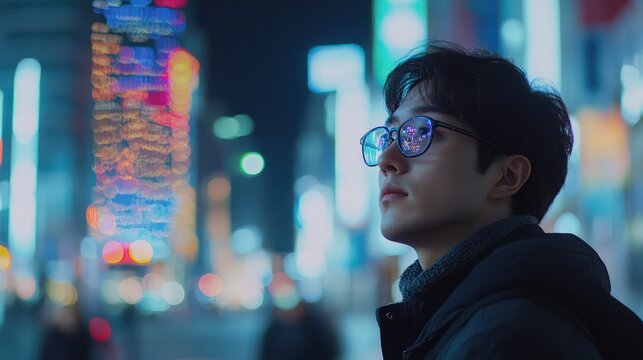 Asian journalist using AI tools to analyze data for a report on economic trends in Seoul, South Korea - Powered by Adobe