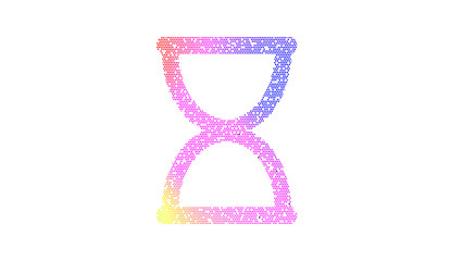 Icon hourglass is made up of LED square shapes. There are bright diodes and there are black dead diodes