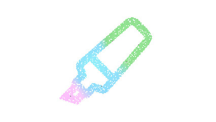 Icon highlighter is made up of LED square shapes. There are bright diodes and there are black dead diodes