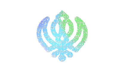 Icon khanda is made up of LED square shapes. There are bright diodes and there are black dead diodes