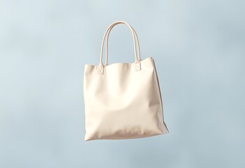 Elegant Beige Tote Bag clean lines and a smooth leatherlike texture. Its a minimalist and stylish design.