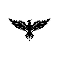 Eagle silhouette vector design, Elegant Falcon in Symmetrical Art Style