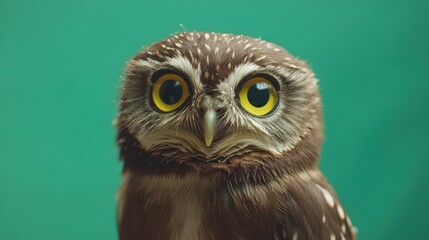 Obraz premium Magnificent Burrowing Owl Close-Up Portrait