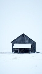 barn in winter