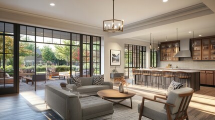 Senior living options, showing cozy spaces and active seniors