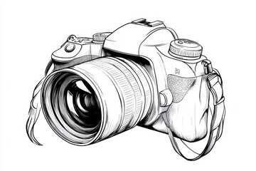 A minimalist logo of a Polaroid camera, illustrated with clean shapes and monochrome tones