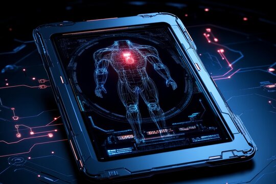 A modern digital certificate displayed on a sleek tablet, with glowing details and professional typography