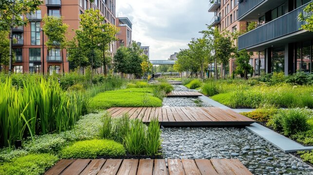 Sustainable flood management strategies, with green infrastructure