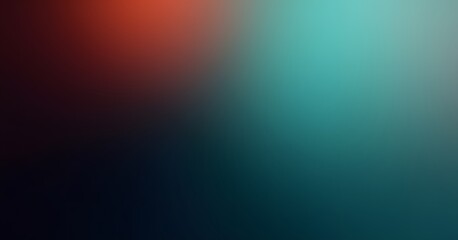 Fototapeta premium A soft gradient blend of vibrant teal and warm orange hues, transitioning smoothly into a dark, moody background.