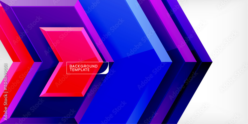 Poster Vector 3d arrow techno design template
