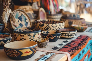 Fototapeta premium Blockchain supporting tribal craft sales and preservation