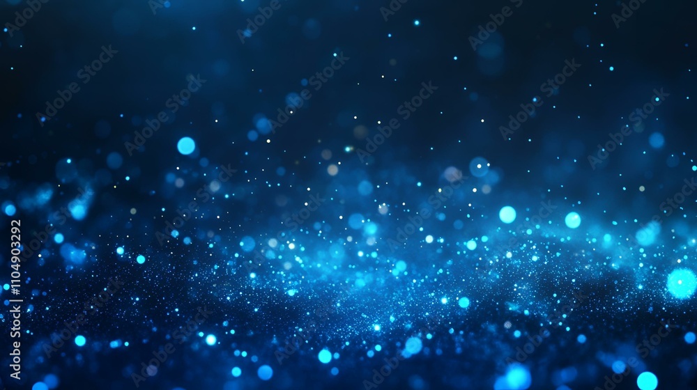 Wall mural blue gradient background with glowing blue light, grainy noise texture on a dark backdrop, ideal for