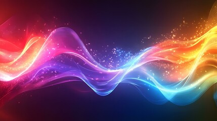 Fototapeta premium Holographic neon background with colorful pastel waves, creating a psychedelic abstract effect, perfect for vibrant and modern designs