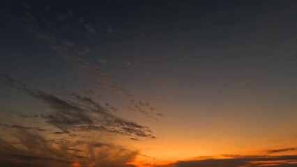 pretty sundown goldish clouds on the sky backdrop - photo of nature