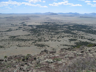 Landscape of extinct cinder cone volcano, Capulin volcano, Colorado