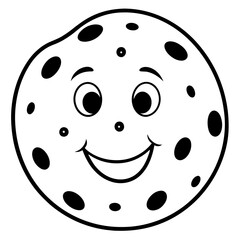 Smiling Cookie with Chocolate Chips with white background 