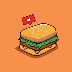 Delicious burger illustration