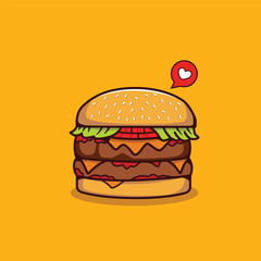 Delicious burger illustration