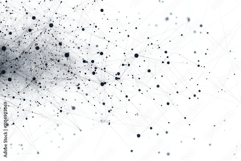 Poster abstract background with a network of connected dots and lines, creating a sense of interconnectedne
