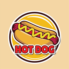 Delicious hotdog logo illustration