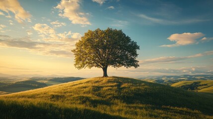 Fototapeta premium Solitary Tree on a Hilltop